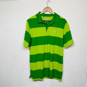 Under Armour green striped polo size L